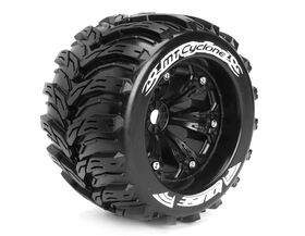 Louise 1:8 3.8 Inch Monster Tire MT-Cyclone Mounted On Black Wheel - 1:2 Offset - Sport (2)