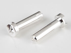 TQ Racing 4x18mm Low Profile Male Bullet - Silver (2)