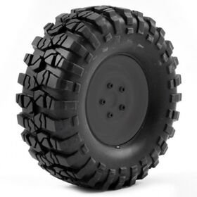FTX Outback 1.9" Pre-mounted Steel Lug/tyre (2) - Black